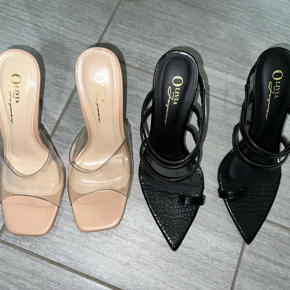 Two pairs of Olivia Ferguson heels